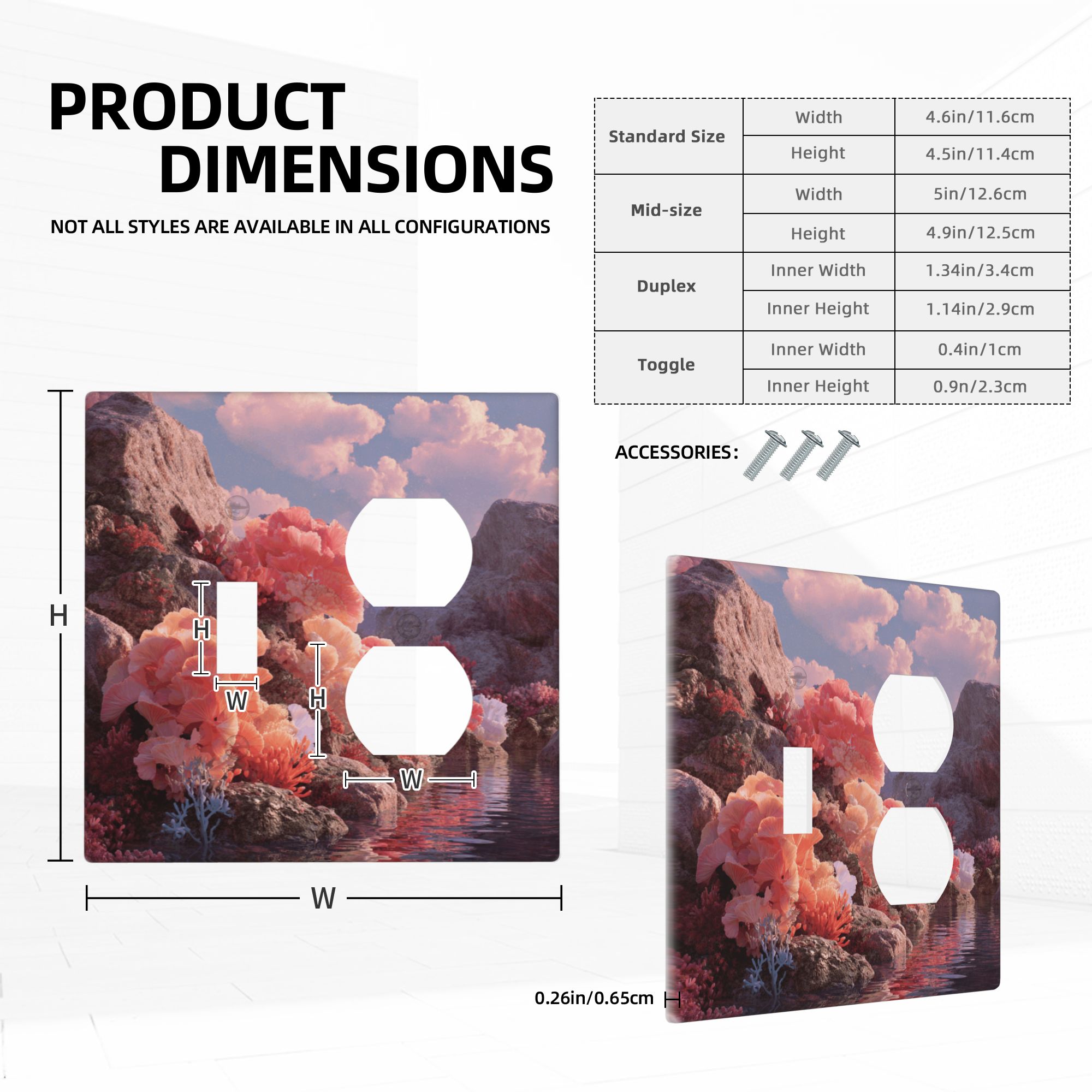 Artistic Landscape Double Switch Panel (2 - Piece Set) - Decorative Outlet Covers for Multiple Scenarios