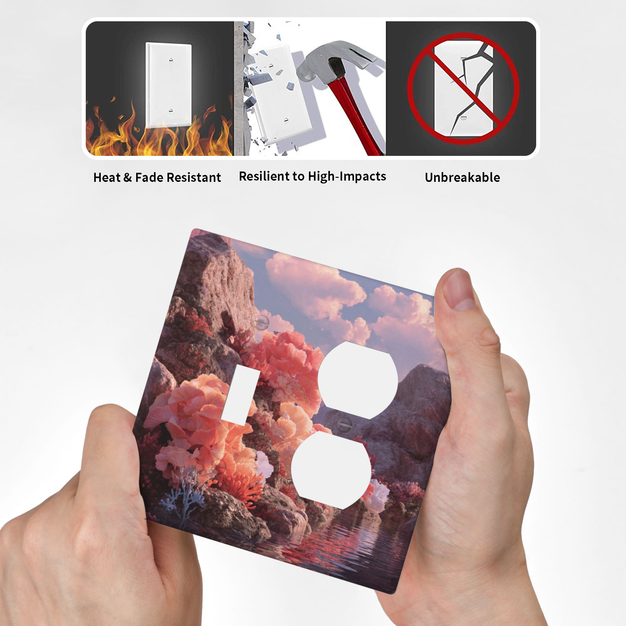 Artistic Landscape Double Switch Panel (2 - Piece Set) - Decorative Outlet Covers for Multiple Scenarios