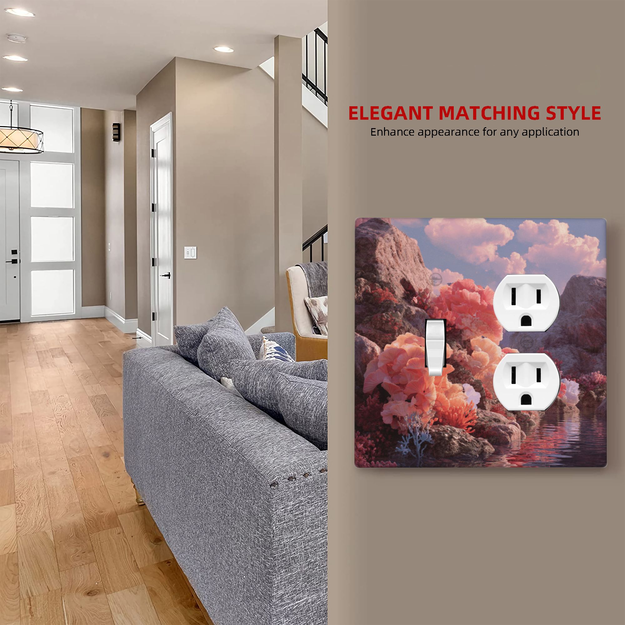 Artistic Landscape Double Switch Panel (2 - Piece Set) - Decorative Outlet Covers for Multiple Scenarios