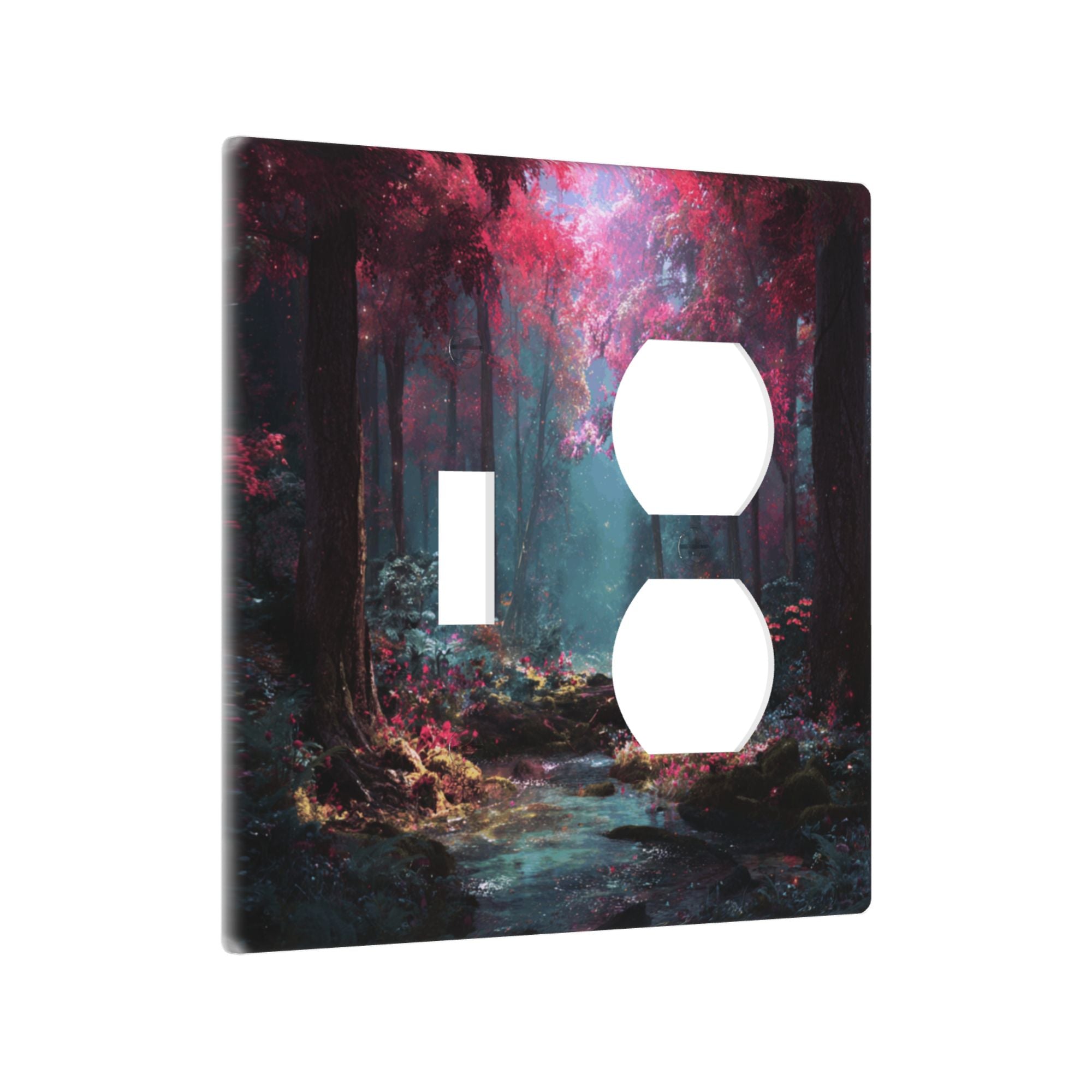 Dreamy Forest Landscape Double Switch Panel (2 - Piece Set) - Decorative Outlet Covers for Multiple Scenarios