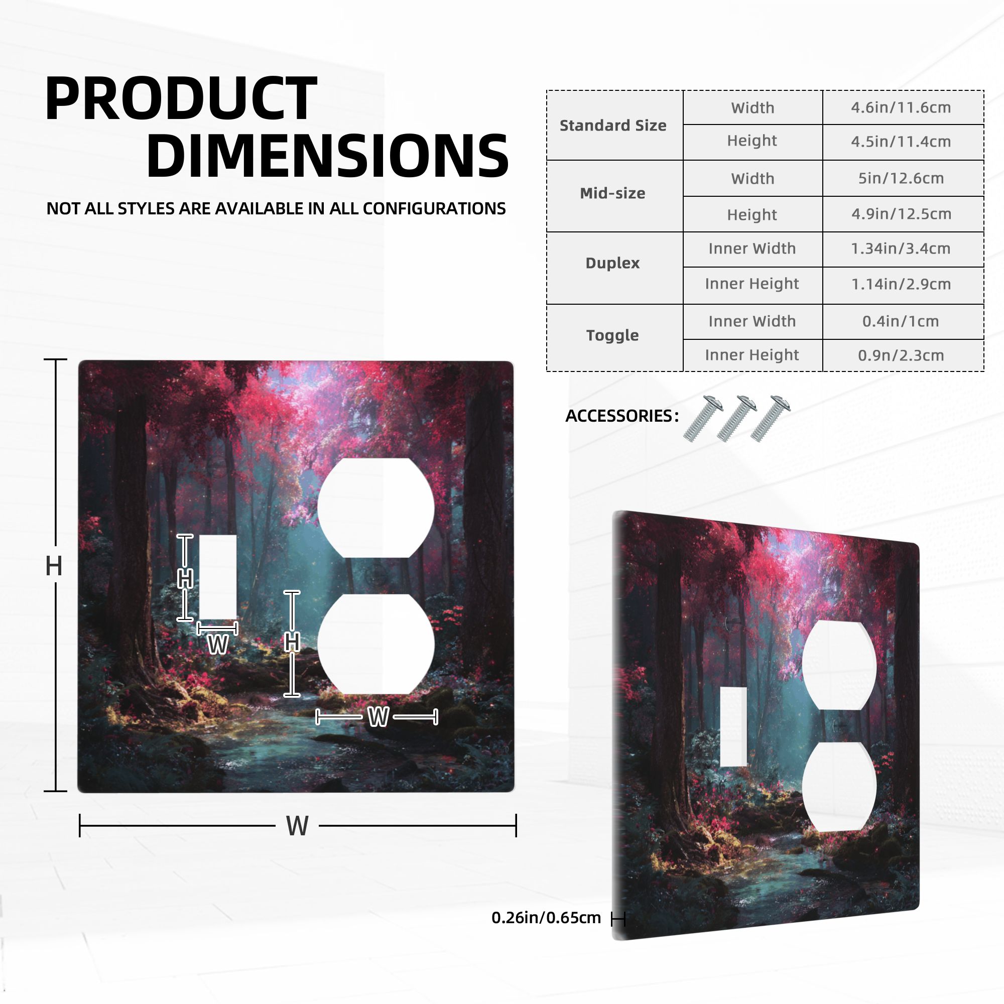 Dreamy Forest Landscape Double Switch Panel (2 - Piece Set) - Decorative Outlet Covers for Multiple Scenarios