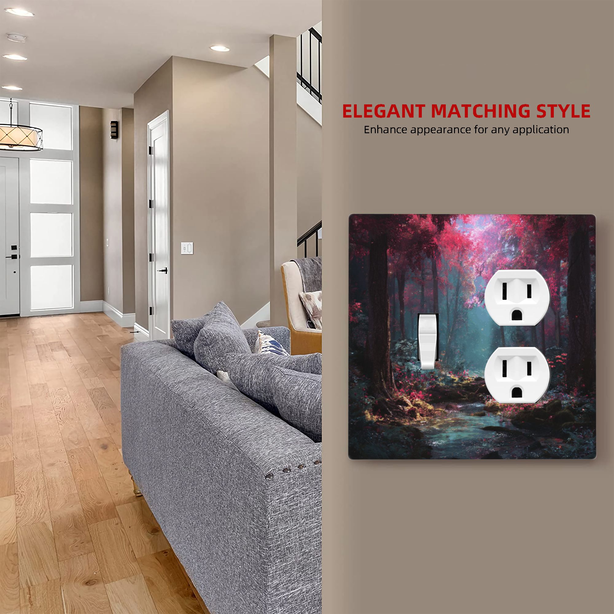 Dreamy Forest Landscape Double Switch Panel (2 - Piece Set) - Decorative Outlet Covers for Multiple Scenarios