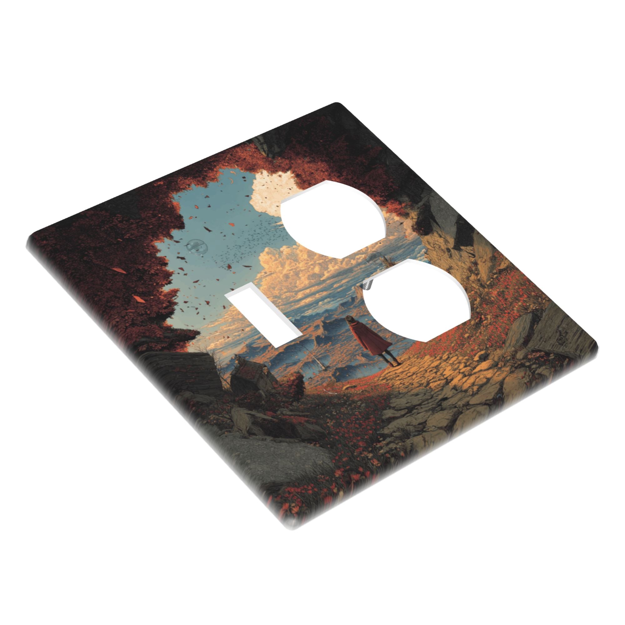 Artistic Landscape Double Switch Panel (2 - Piece Set) - Decorative Outlet Covers for Multiple Scenarios