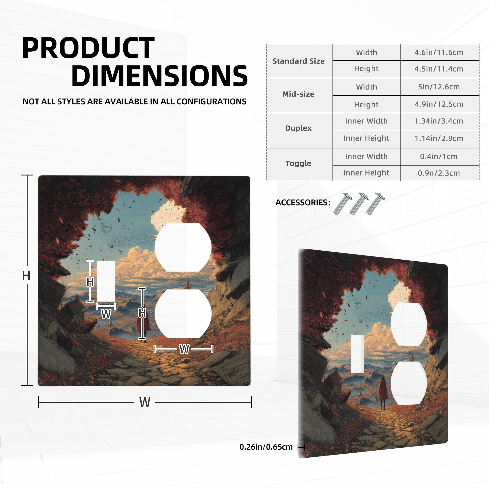 Artistic Landscape Double Switch Panel (2 - Piece Set) - Decorative Outlet Covers for Multiple Scenarios