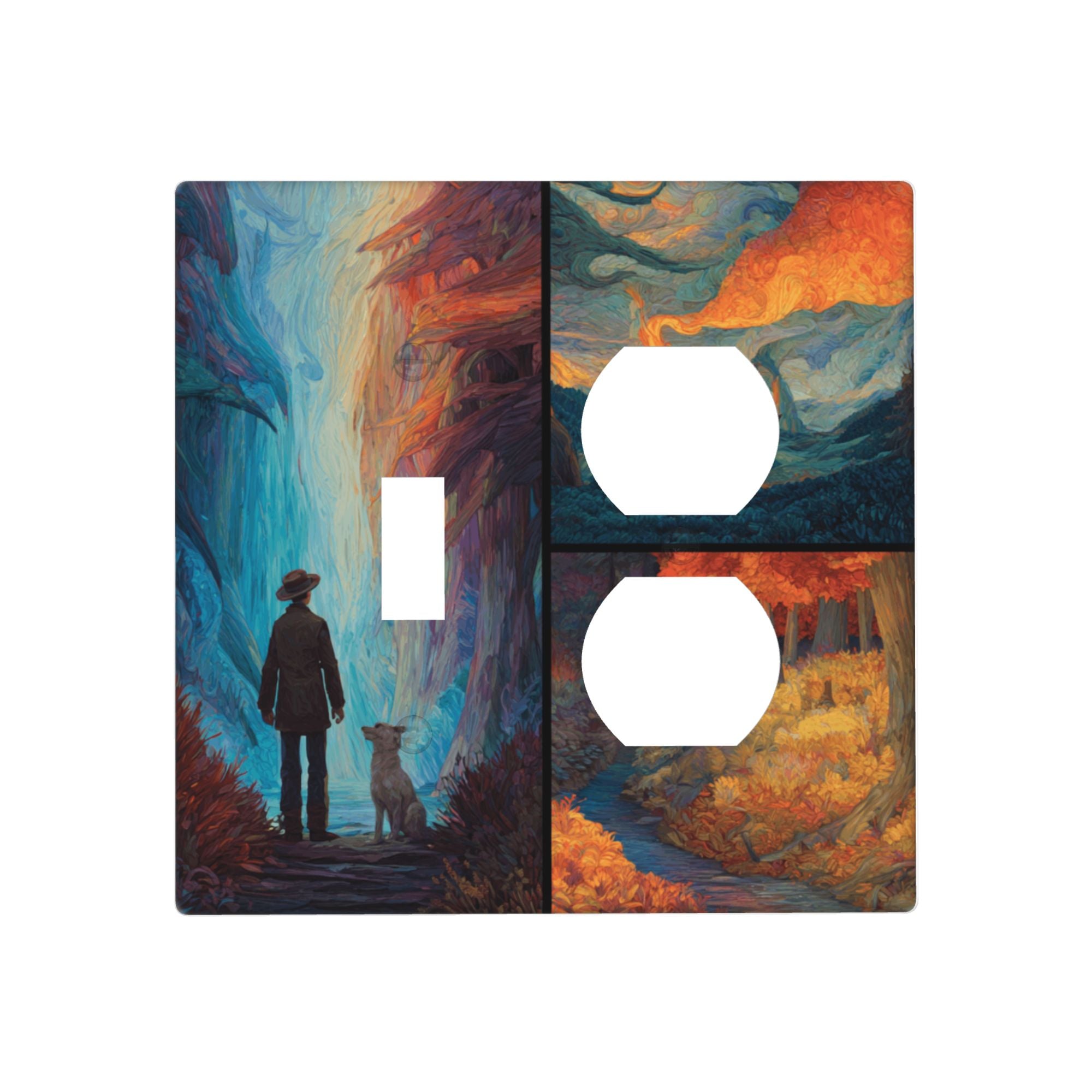 Artistic Landscape Double Switch Panel (2 - Piece Set) - Decorative Outlet Covers for Multiple Scenarios