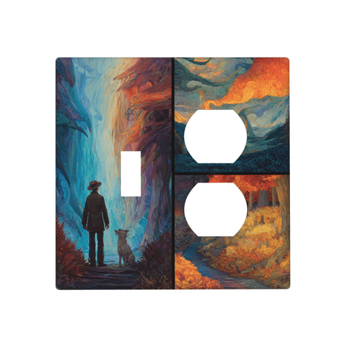Artistic Landscape Double Switch Panel (2 - Piece Set) - Decorative Outlet Covers for Multiple Scenarios