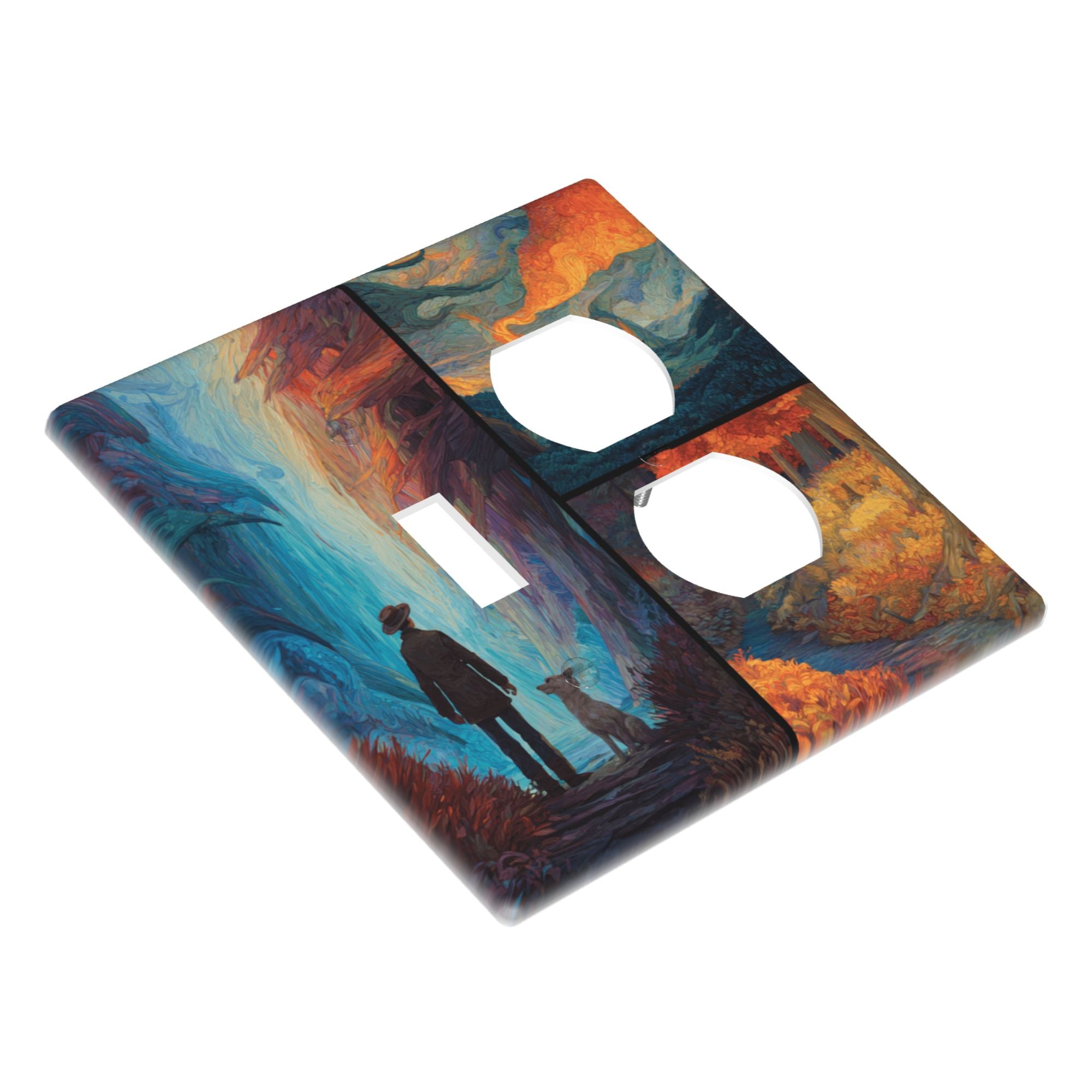 Artistic Landscape Double Switch Panel (2 - Piece Set) - Decorative Outlet Covers for Multiple Scenarios