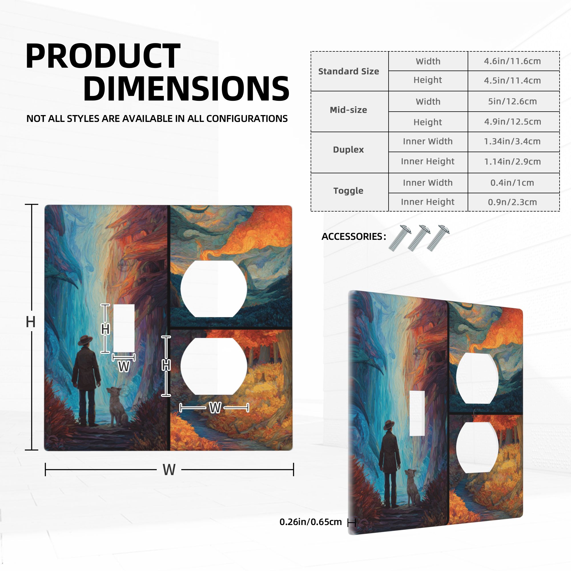 Artistic Landscape Double Switch Panel (2 - Piece Set) - Decorative Outlet Covers for Multiple Scenarios