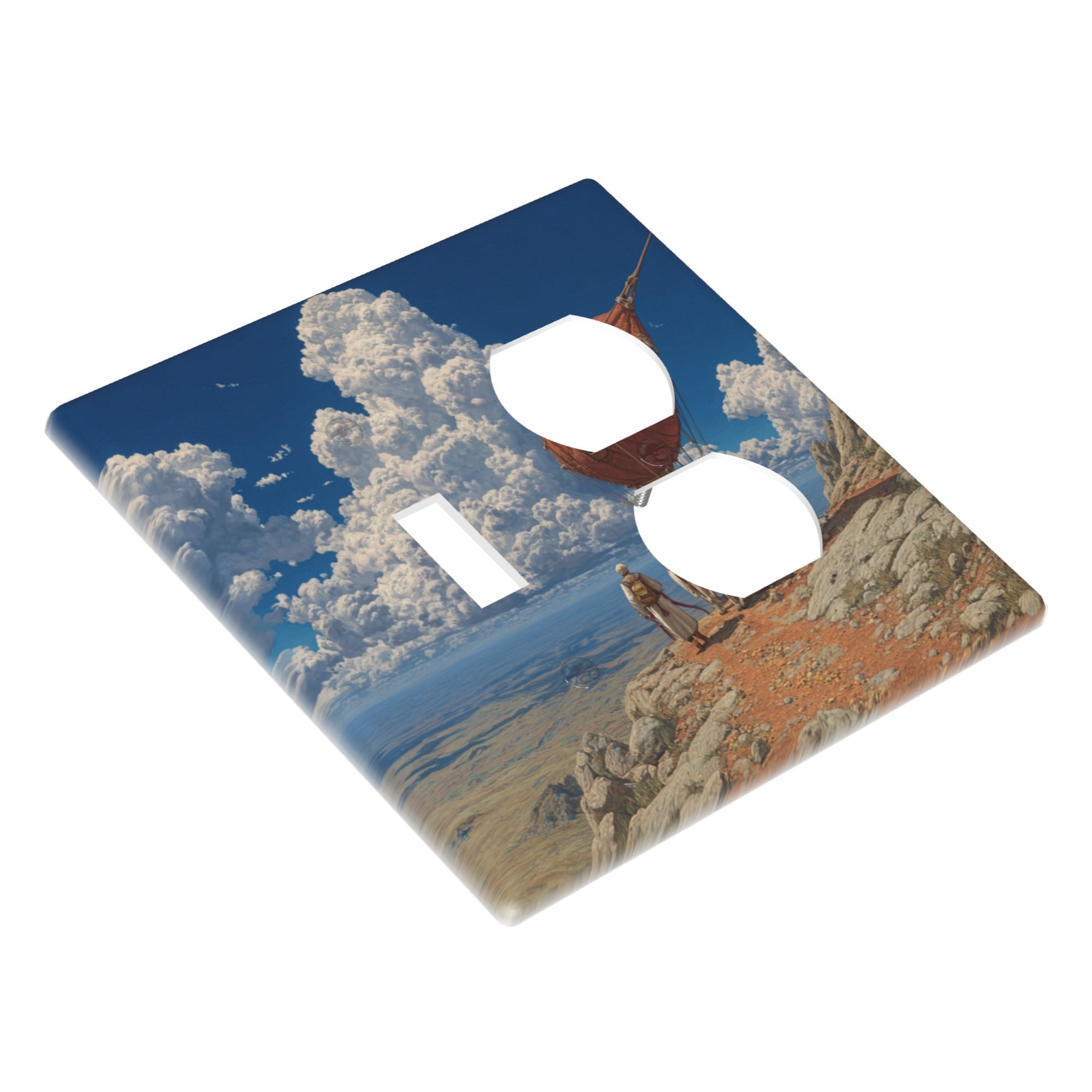 Artistic Landscape Double Switch Panel (2 - Piece Set) - Decorative Outlet Covers for Multiple Scenarios