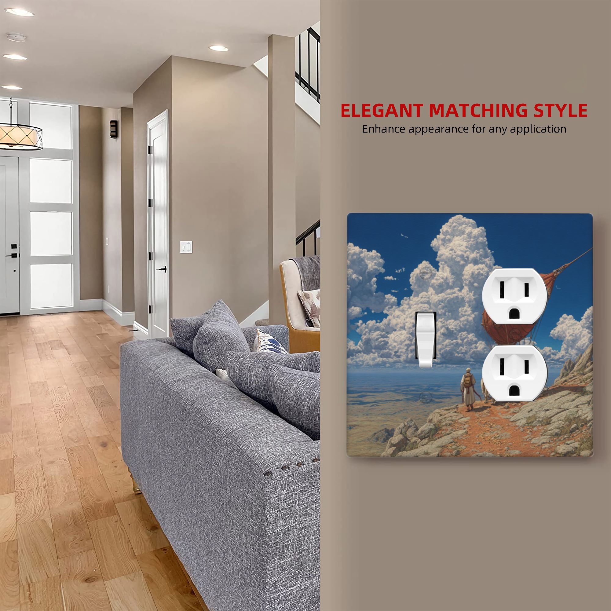 Artistic Landscape Double Switch Panel (2 - Piece Set) - Decorative Outlet Covers for Multiple Scenarios
