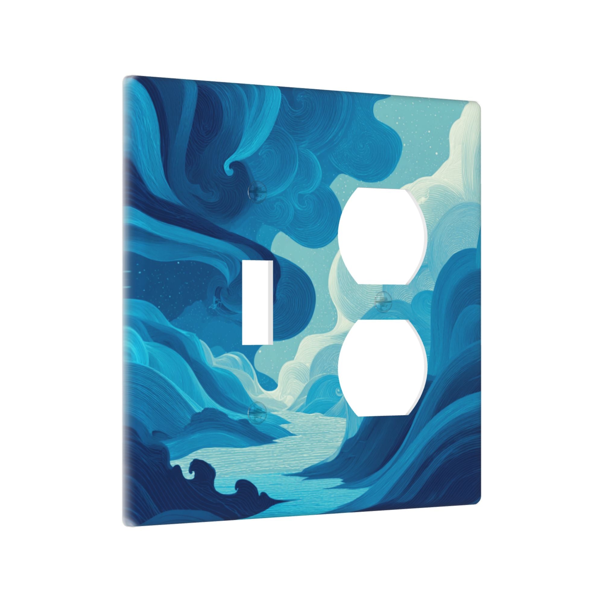 Artistic Landscape - Patterned Double Switch Panel (2 - Piece Set) - Decorative Outlet Covers for Multiple Scenarios