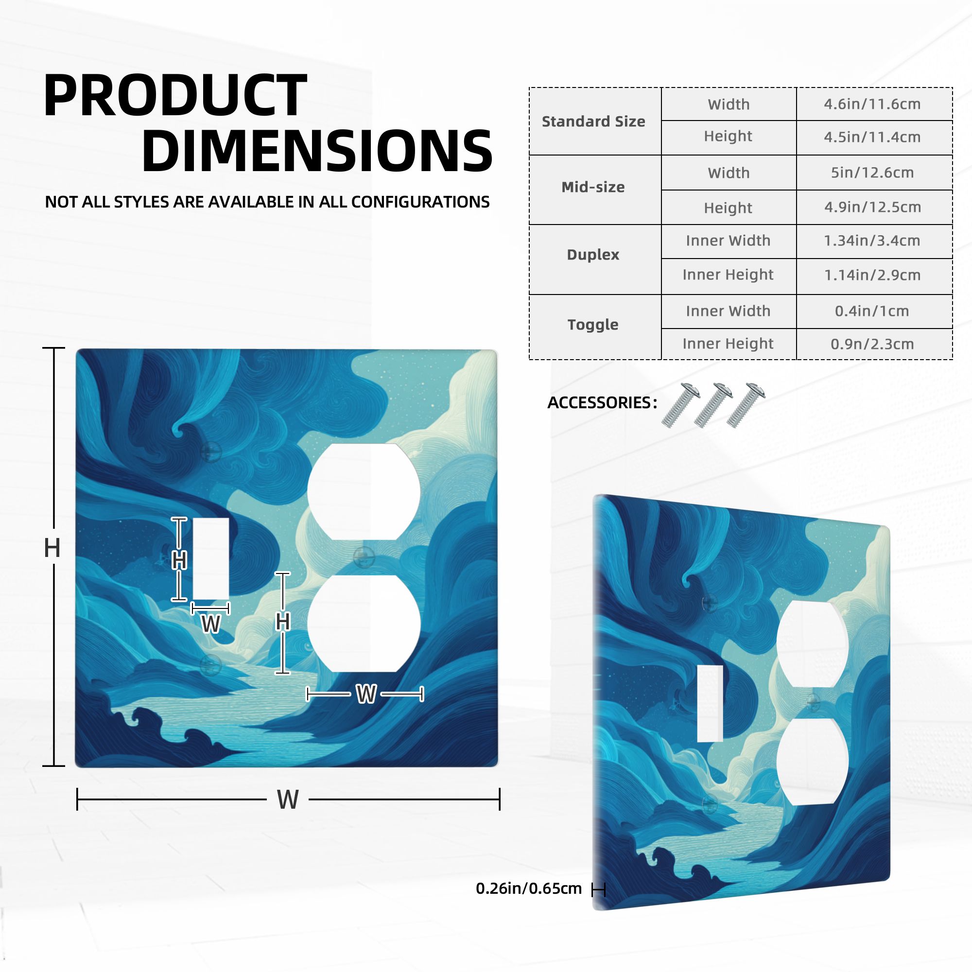 Artistic Landscape - Patterned Double Switch Panel (2 - Piece Set) - Decorative Outlet Covers for Multiple Scenarios