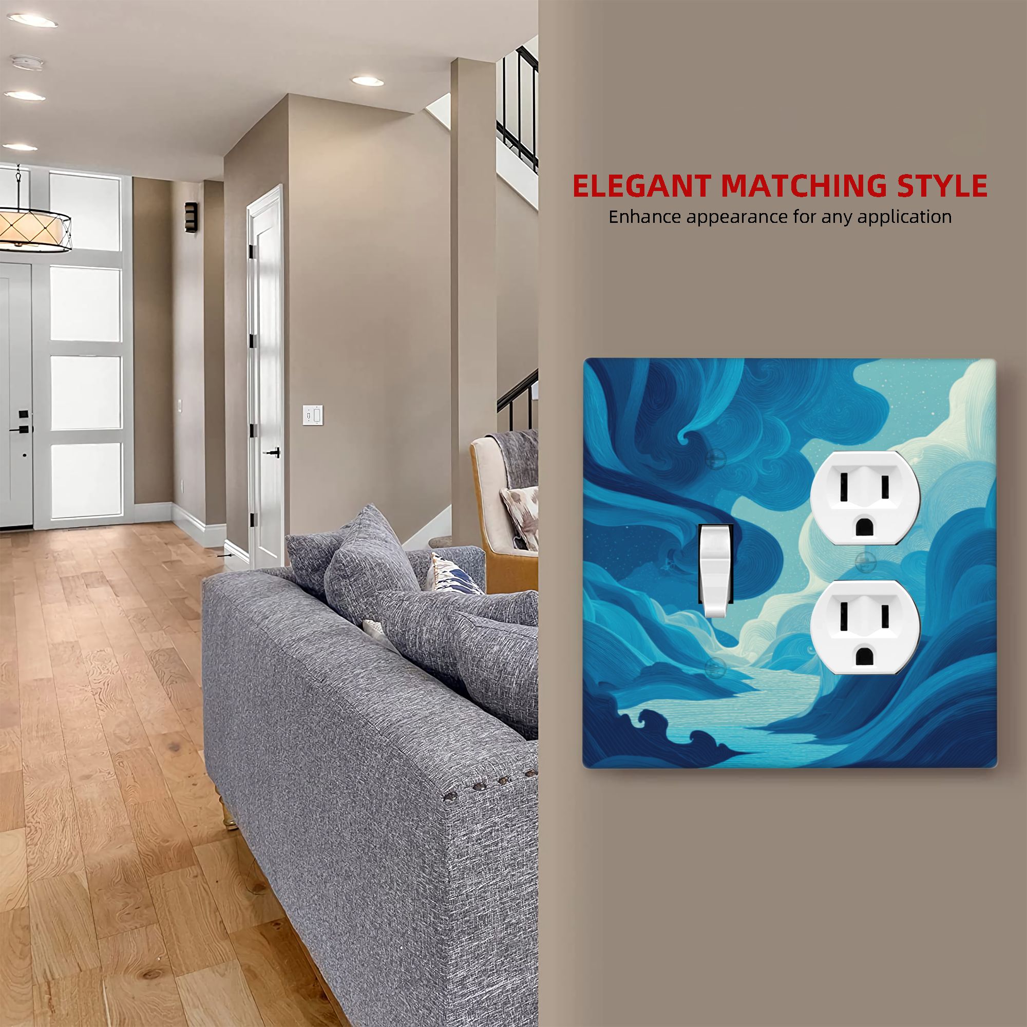 Artistic Landscape - Patterned Double Switch Panel (2 - Piece Set) - Decorative Outlet Covers for Multiple Scenarios
