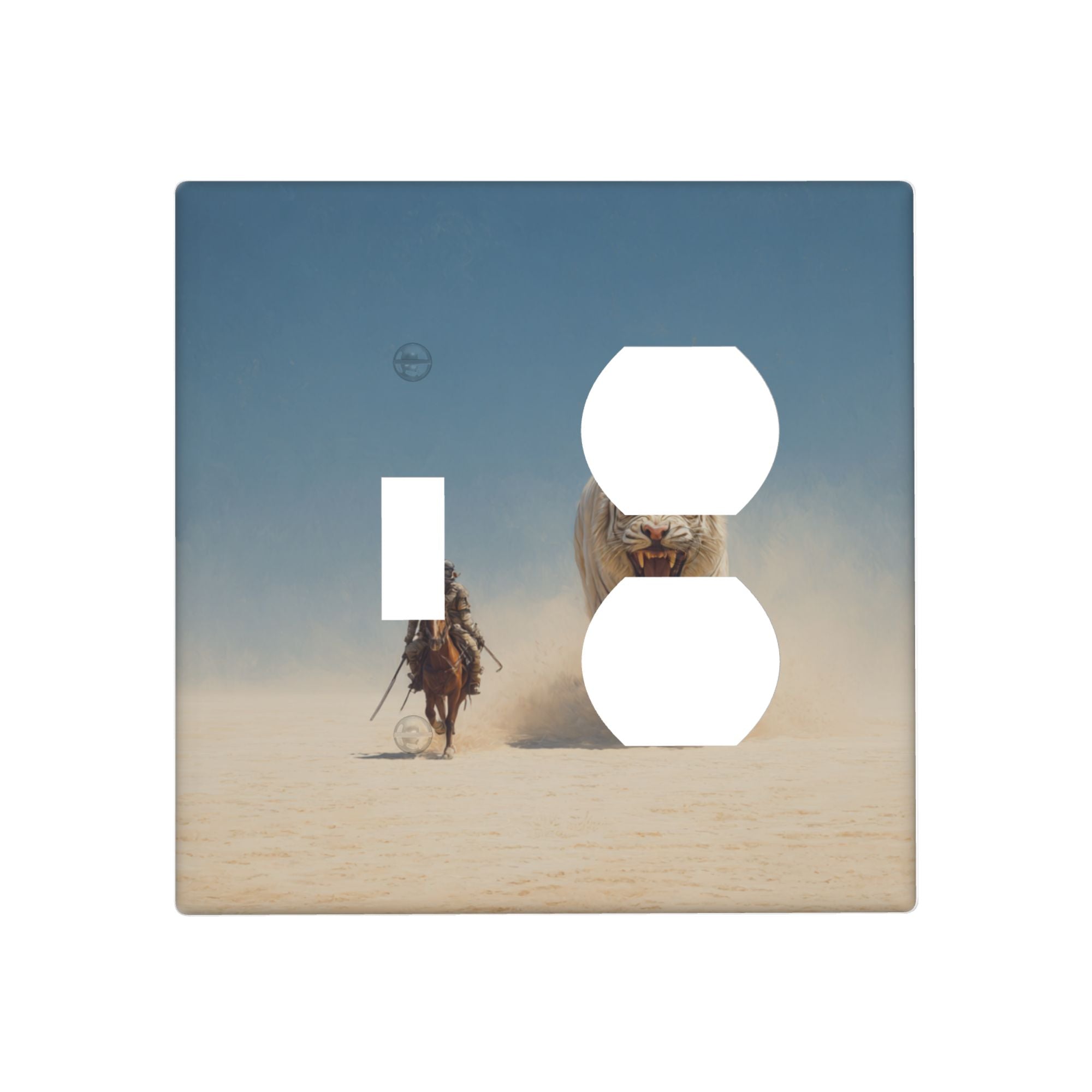 Desert Camel Themed Duplex Outlet Wall Plate Cover (2-Pack) – Standard Decorative Faceplate for Living Room, Bedroom, Office