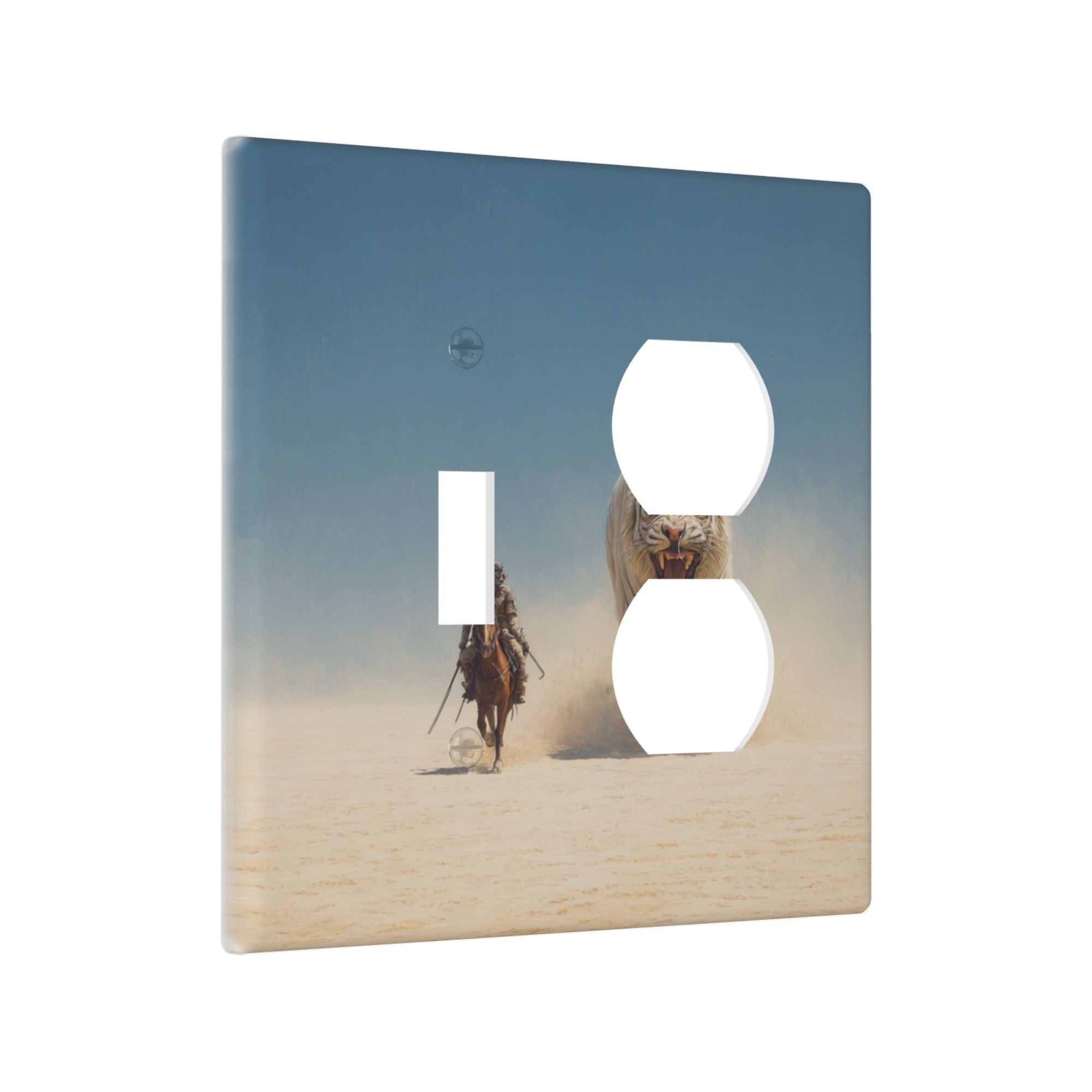 Desert Camel Themed Duplex Outlet Wall Plate Cover (2-Pack) – Standard Decorative Faceplate for Living Room, Bedroom, Office