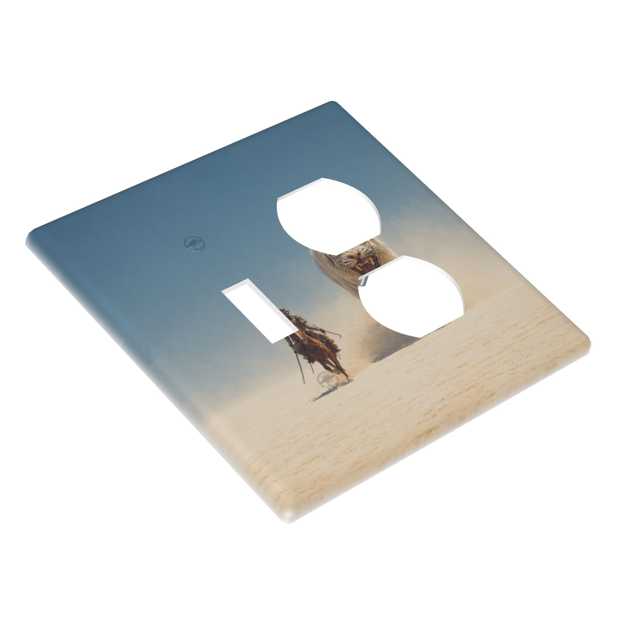 Desert Camel Themed Duplex Outlet Wall Plate Cover (2-Pack) – Standard Decorative Faceplate for Living Room, Bedroom, Office