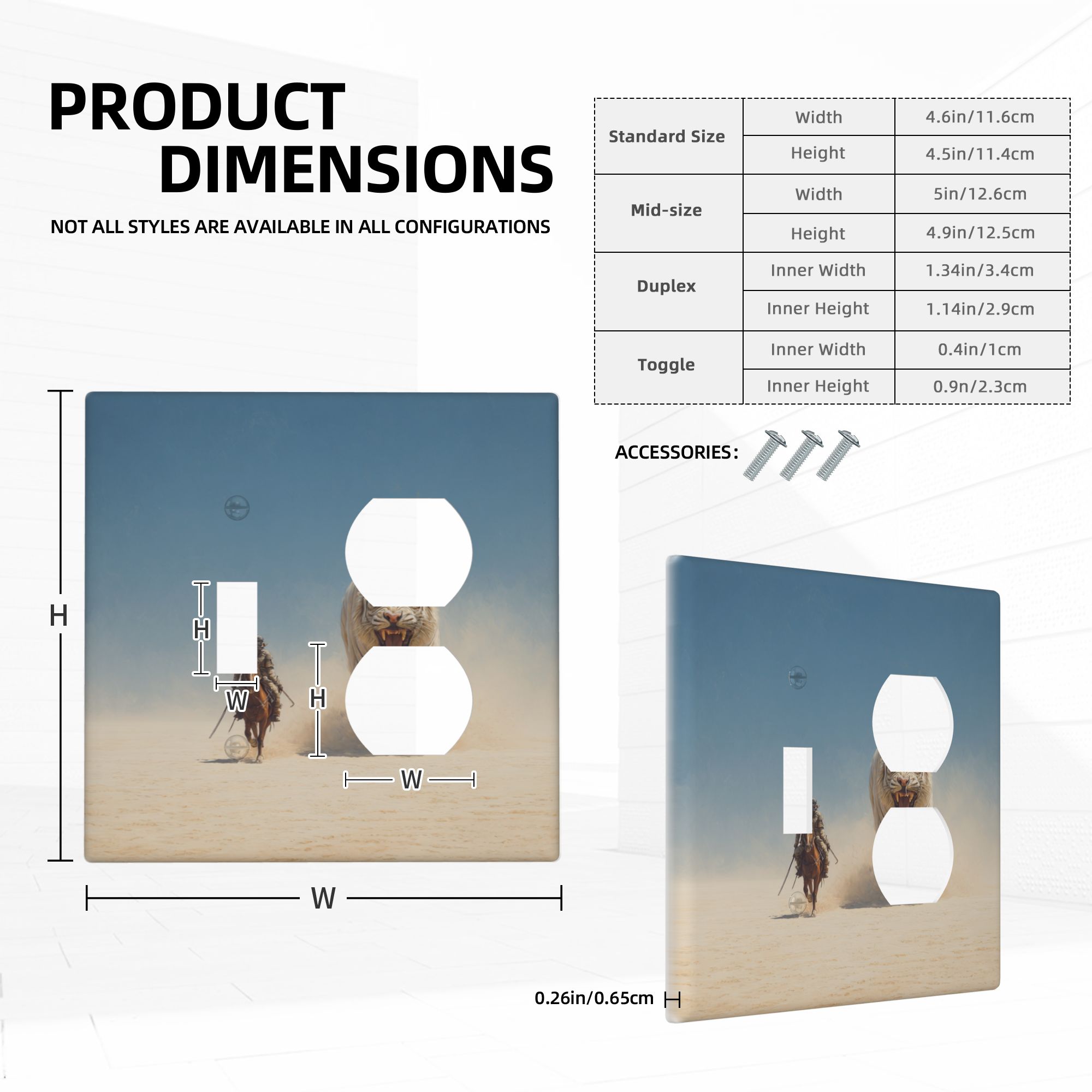 Desert Camel Themed Duplex Outlet Wall Plate Cover (2-Pack) – Standard Decorative Faceplate for Living Room, Bedroom, Office
